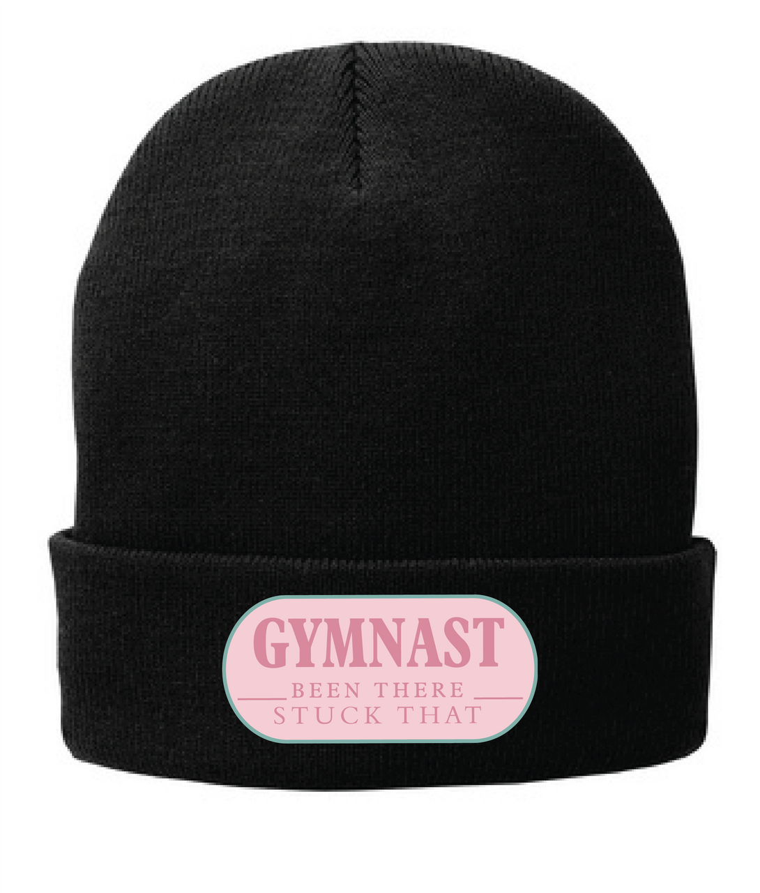 Knit Hat With Gymnastics Been There Stuck That Patch