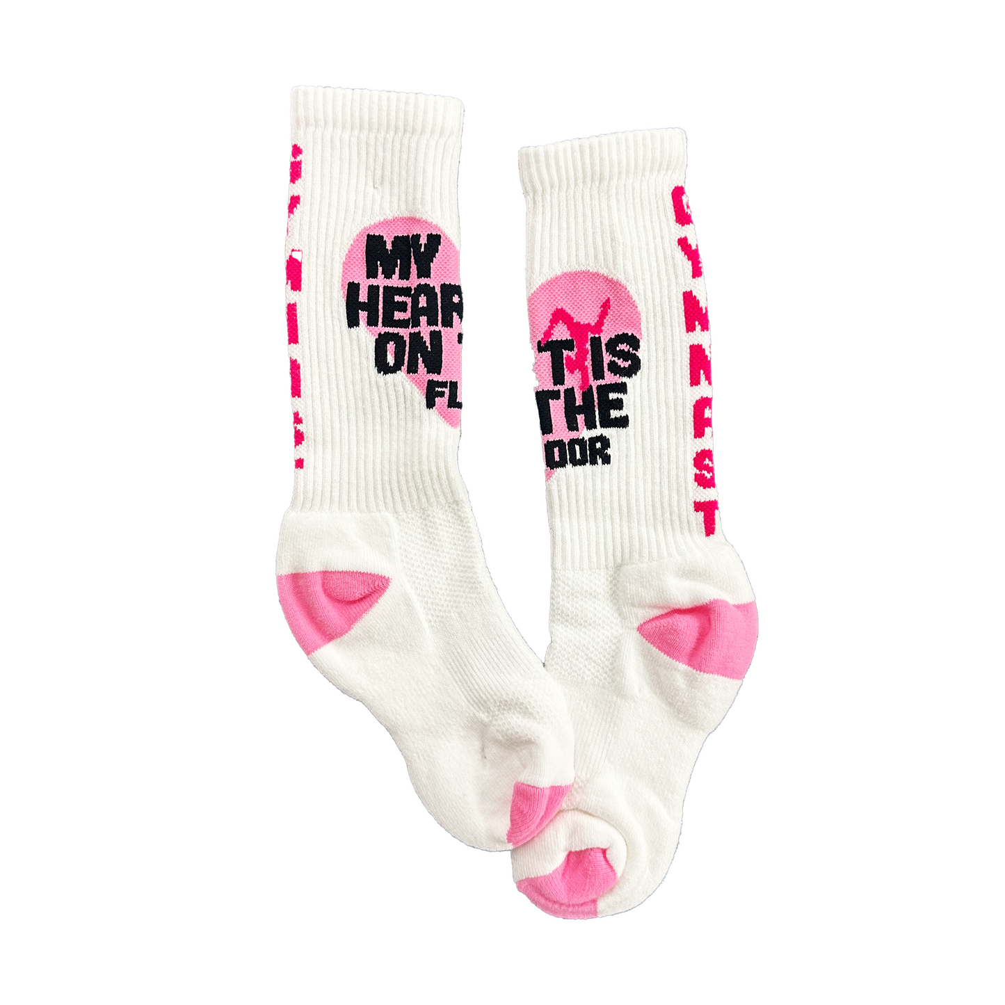 Gymnastics "My Heart is on the Floor" Knit Crew Socks